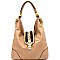 MY6031-LP Chain Flip-Lock Accent Bamboo Detail Strap Hobo