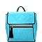 MY6704-LP Tassel Zipper Accent Two-Tone Fashion Backpack