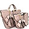 MZ6783-LP Bow Charm Accent 2 in 1 Twin Satchel Value SET