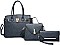 3 IN 1 KEYLOCK DESIGN PLAIN SATCHEL SET