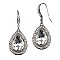 NE0096-LP Glass Rhinestone Teardrop Fish hook Dangle