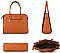 Classy 3 in 1 Hardware Metal Accent Satchel Wallet Set