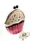 Cup-Cake Stoned Novelty Clutch & Crossbody Bag