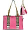 Triple Compartments Stoned Envelope Design Bag
