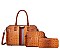 Crocodile Ostrich 3-in-1 Boston Satchel Messenger Wallet Set