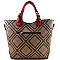 Unique Checker Plaid Pattern Color Handle Fashionable Tote