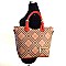 Unique Checker Plaid Pattern Color Handle Fashionable Tote