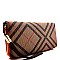 Fancy Checker Plaid Pattern Colored Zipper Wristlet