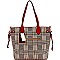 String Accent Plaid Pattern Shopper Tote Wallet SET MH-AGZ6921