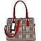 Bow Accent Plaid Pattern BOUTIQUE Satchel Wallet SET