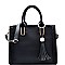 NHB048-LP Tassel Accent Whipstitched 3-Compartment Tote