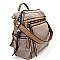 NL6609-LP Fabric Faux-leather Trim Fashion 2 Way Backpack