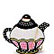 NOV017-LP Vintage Color Block Teapot Theme Novelty Cross Body