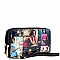 OBAMA Magazine Print Dual Zip Around Wallet RZ-OA028