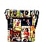 Push-Lock Accent Magazine Print 3-Compartment Cross Body  OA2592-LP