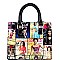 Magazine OBAMA Print Hardware Accent Mini Satchel RZ-OA2664