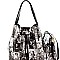 Magazine Print 2 in 1 Patent Drawstring Hobo OA2696