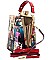 Collage Magazine Cover Handbag with Detachable Strap