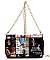 Twist Lock Magazine Cover Collage Cross Body Clutch Wallet