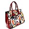 Obama handbag - Padlock Accent Magazine Print Large Satchel MH-OB6991