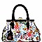 OC6460-LP Flower Embroidery Print Rhinestone Frame Satchel