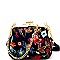 OC6465-LP Flower Embroidery Print Double Kiss-Lock Cross Body