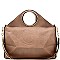 OK0008-LP Handle and Chain Accent 2 Way Satchel Shoulder Bag