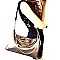 OK0008-LP Handle and Chain Accent 2 Way Satchel Shoulder Bag