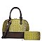 2-in-1 Crocodile Skin Dome Satchel Wallet Set