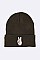 Chic Victory Sign Language Patch Iconic Beanie LA-MKH3515Q