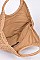 Large Raffia Woven Round Handbag