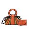 orange 2-in-1 Stitched Accordion Patchwork Satchel