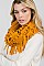 Pack of 12 Chic Assorted Color Fringe Detail Infinity Scarf