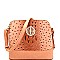 OS026-LP Ostrich Embossed Emblem Dome-Shaped Cross Body