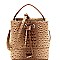 TWO WAY OSTRICH EMBOSSED SATCHEL