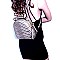 OS6646-LP Chevron Quilted Antique Gold 2 Way Dome Backpack Satchel