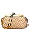 OS6648-LP Chevron Quilted Antique Gold-tone Shoulder Bag