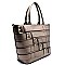 Belt Accented Modern Fashion Tote