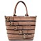 Belt Accented Modern Fashion Tote