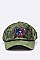 Beaded Heart Patch Velour Cap LA-EMH0927Q