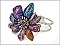 OB02274 SBMUL  Flower With Stone Hinge Bracelet