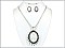 OS02096 ASMOP OVAL MOP 18" Fashion Necklace with earrings