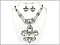 OS02356/AS Fleur De Lis Pendant Necklace With Earrings