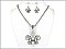 OS02439ASCRY Fleur De Lis Necklace W/Stone Set