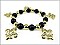 OB02129GLBLK Fleur De Lis Charm Bracelet