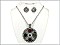 OS02498ASDKM Circle Pendant With Stone 18" Set