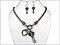 OS02697RDCRYHeart & Key Necklace With Stone
