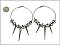 OE0897HMCRY Hoops 80mm Earrings with Spikes (Dark Silver)