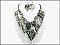 OS02610SBCRY Leaf And Stone Necklace Set (Silver)