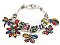 OB02903ASMUL MULTI BEAD FLOWER & LADYBUG BRACELET